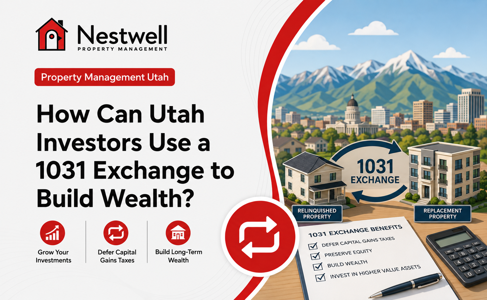 1031 exchange process for Utah real estate investors — relinquished property to replacement property, Nestwell Property Management